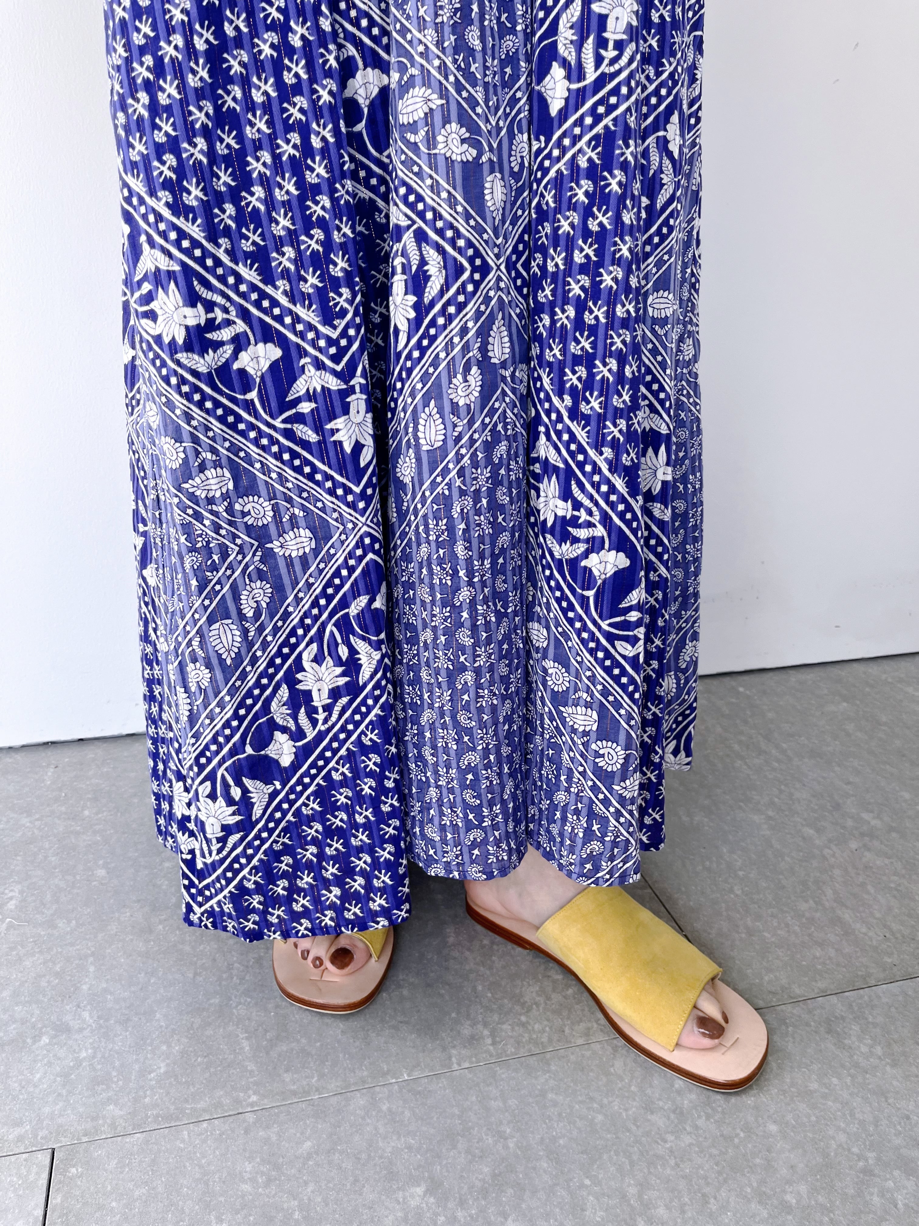 Sara Mallika Cotton Lurex Scarf Print Dress | KOKO