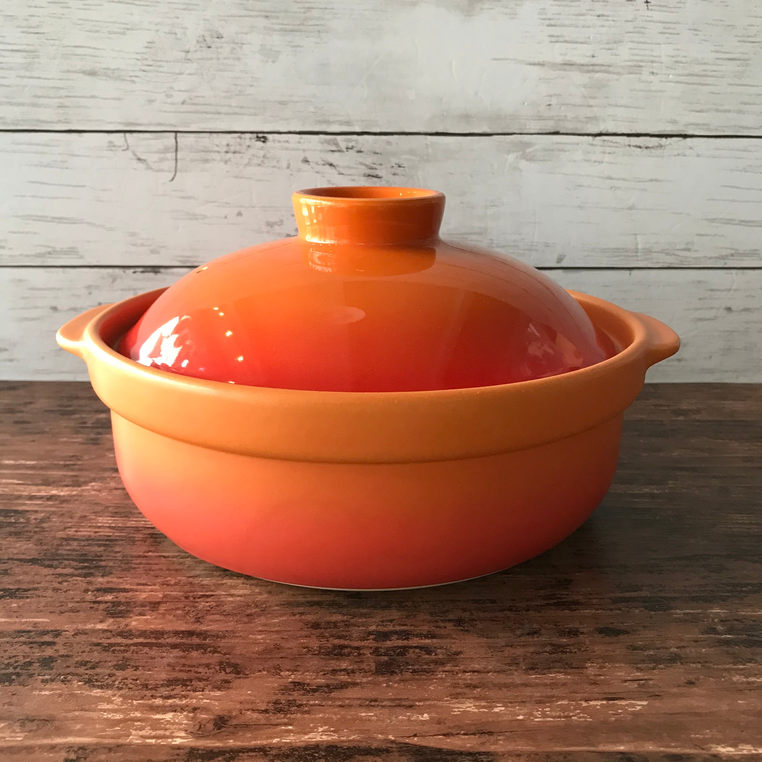 土鍋 Ih対応 八号 オレンジ レッド 宴 おしゃれ食器 お鍋 食器のほっこり屋