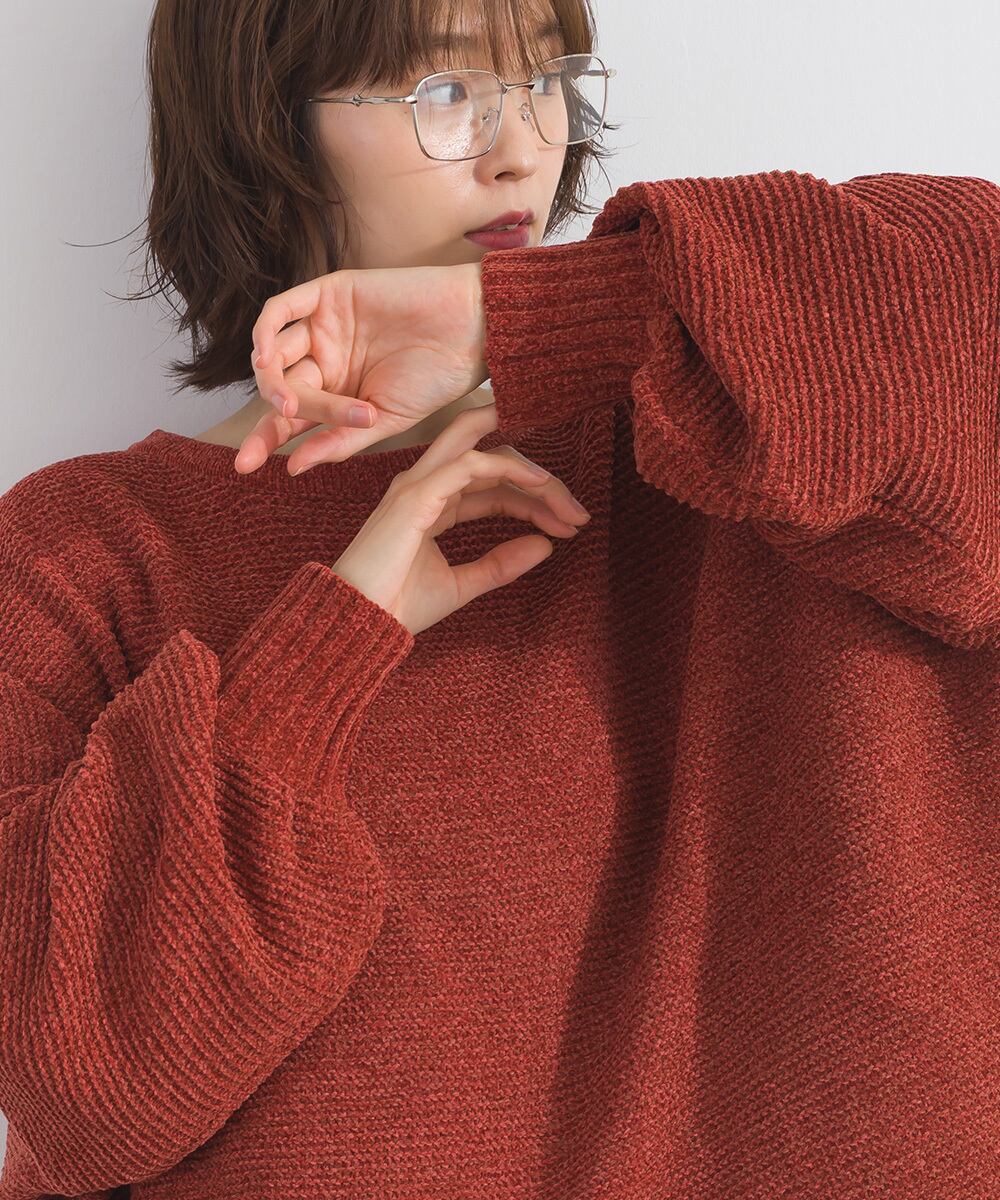 ♡新品未使用♡MAISON SPECIAL♡ラッフルヘムモール ニット レッド MAISON SPECIAL（メゾンスペシャル） ニット セーター Ruffled Hem