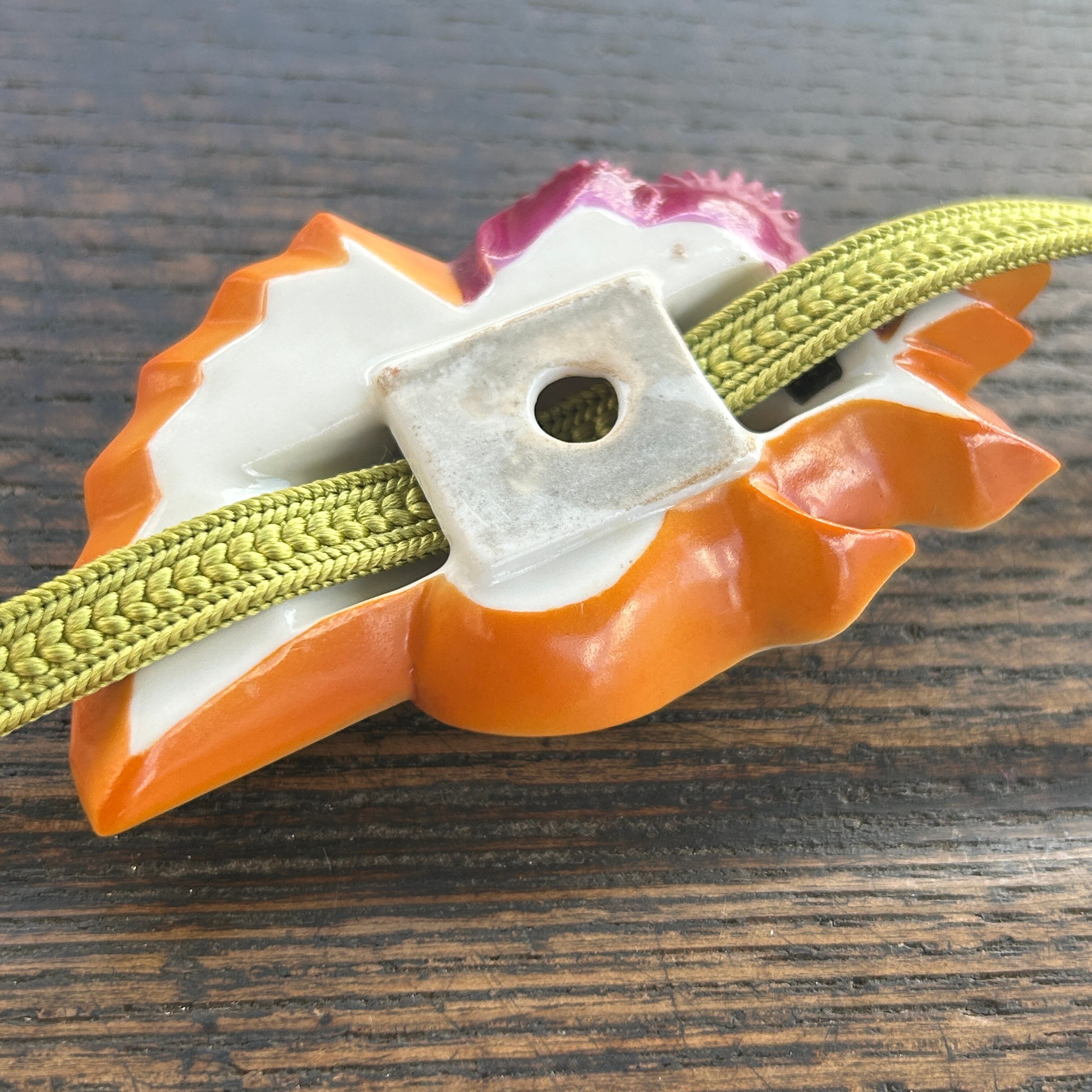 アンティークToshikaneJewelly  俊兼の大きな牡丹扇の帯留め　