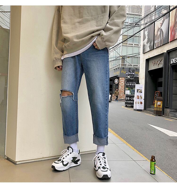 全1色 デニム パンツ ストレート カジュアル 無地 おしゃれ