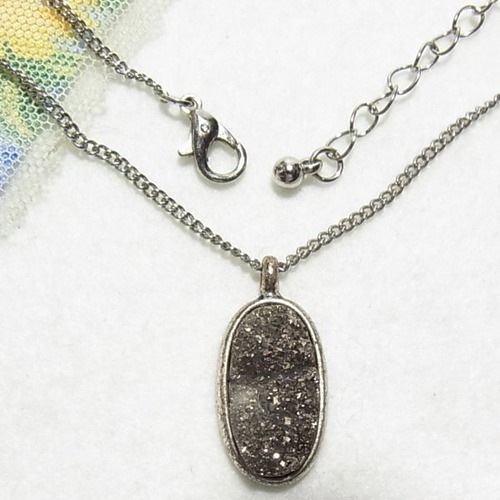 天然石ドゥルージークォーツのペンダントネックレス　アクセサリーのセール通販　11128N
