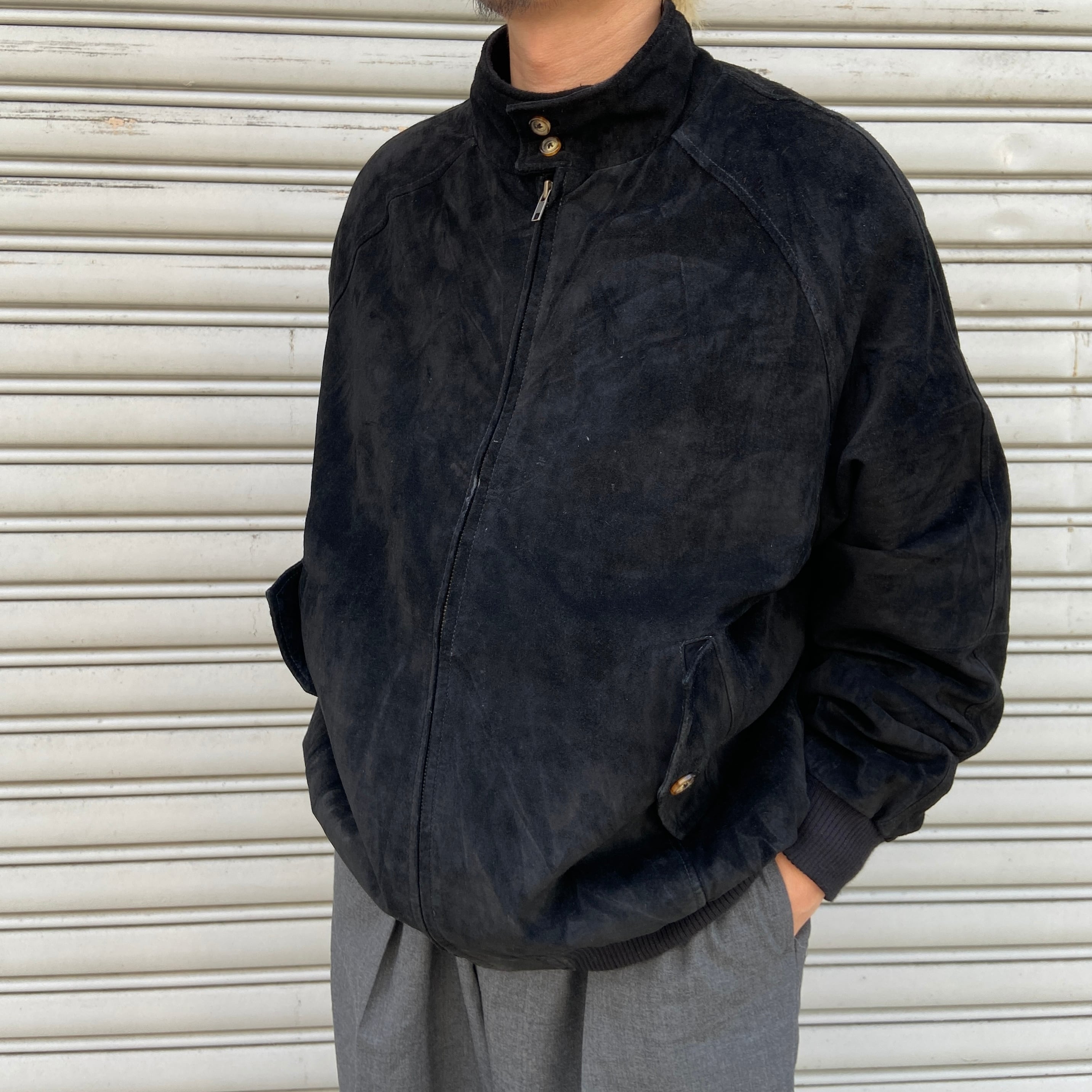 稀少XXL 90s ORVIS 襟裏切替 ハリントンジャケット 紺 ヴィンテージ