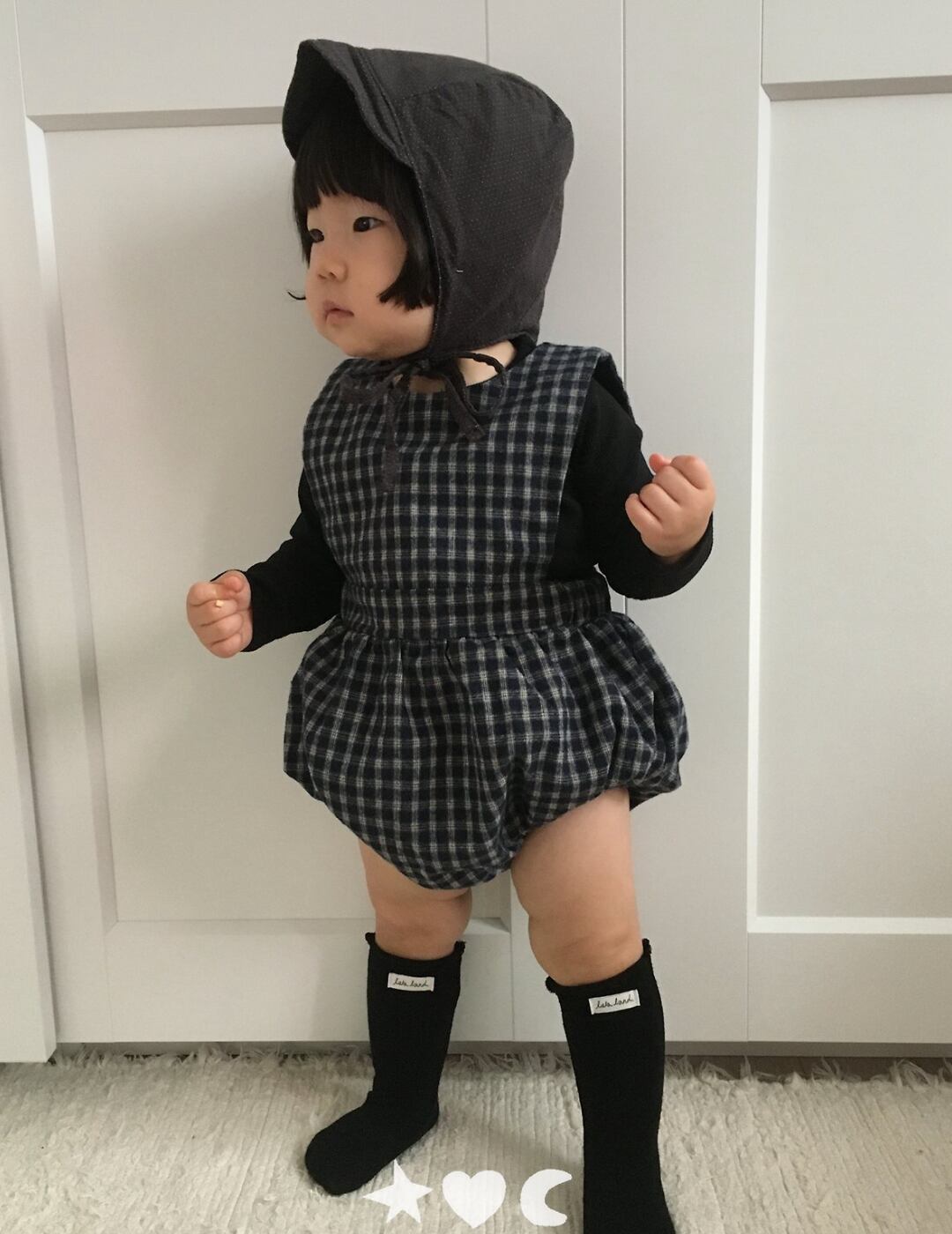 送料無料【予約】/ babyチェックロンパース /lalaland
