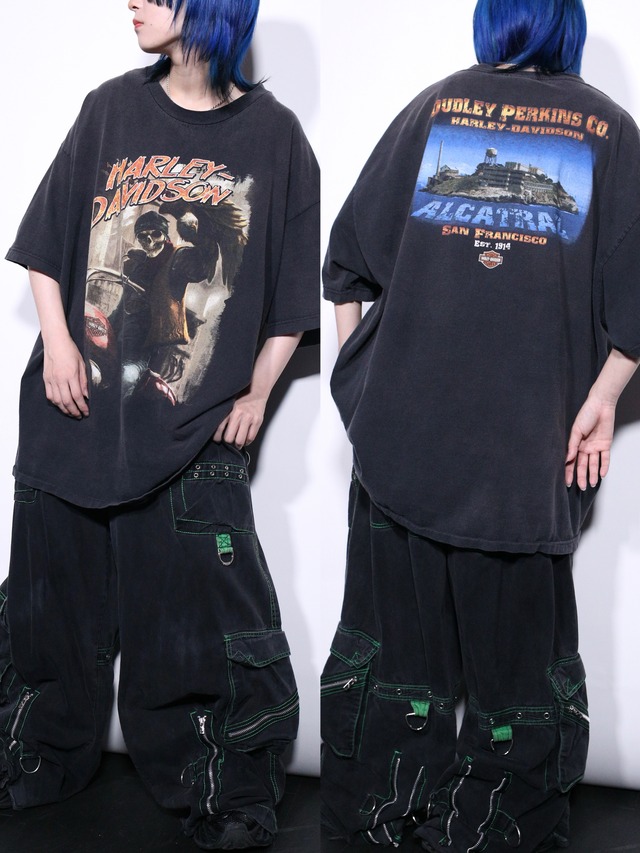 "Harley-Davidson" "アルカトラズ刑務所" XXL over silhouette tee