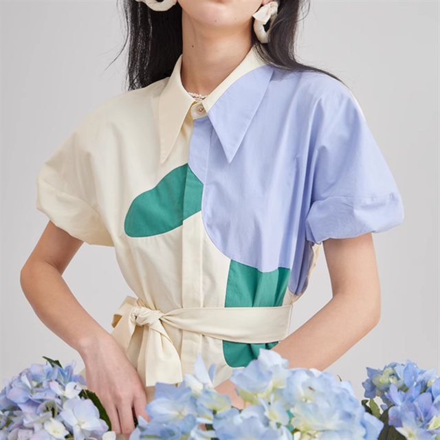 フラワーウエストリボンブラウス 2color 10900