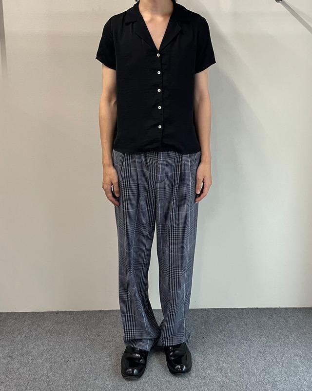 open collar shell button shirt