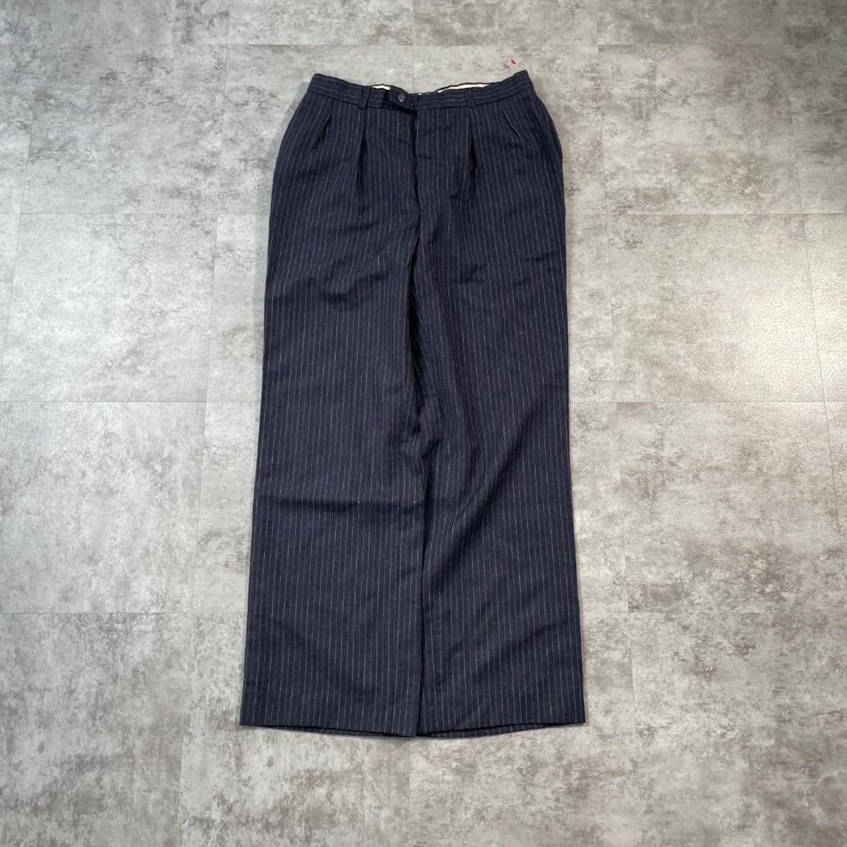 70s- YVES SAINT LAURENT TEOLAIRジッパー ストライプ W37 L29