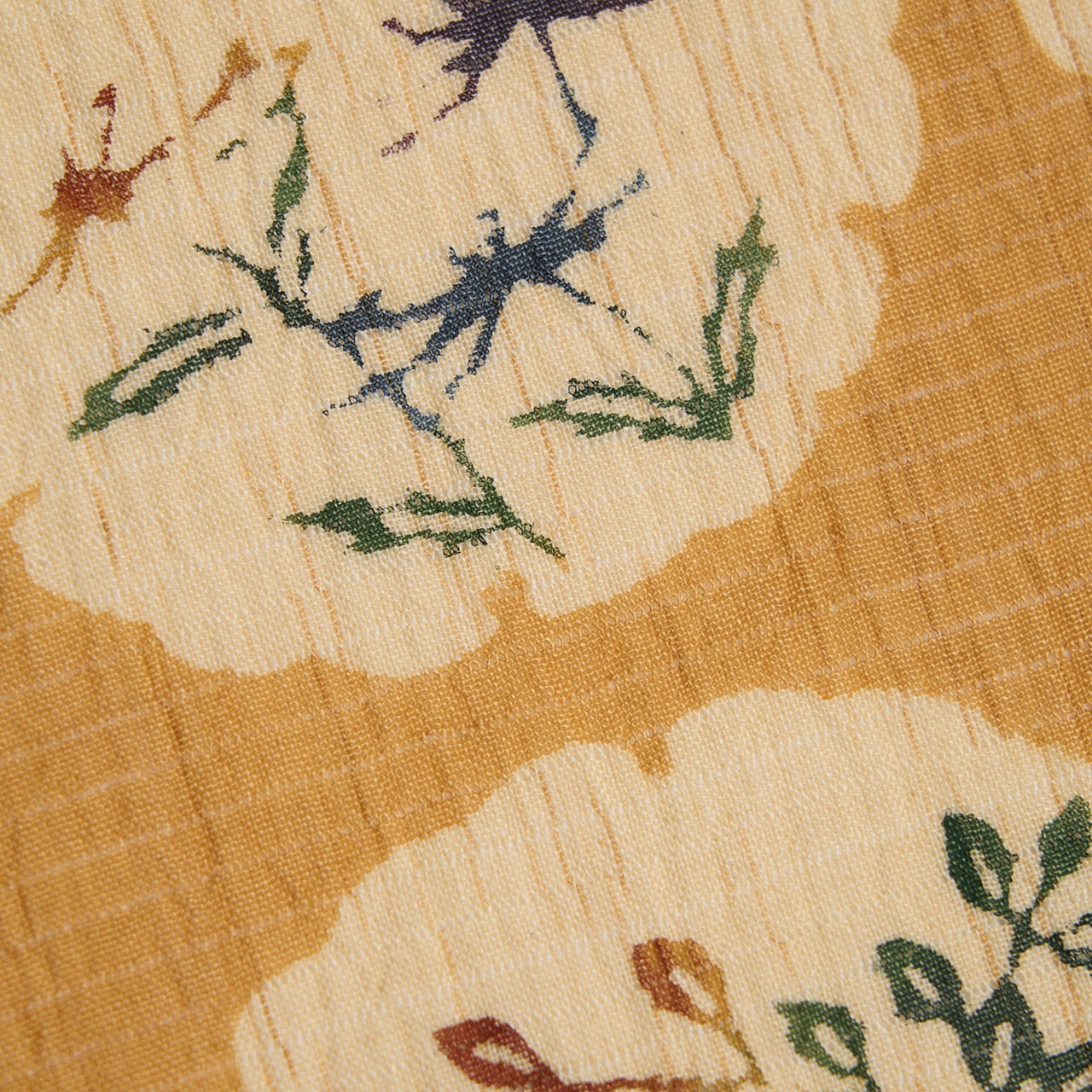 雪輪に秋の草花の模様 型絵染 夏開名古屋帯【中古】 | かわの屋