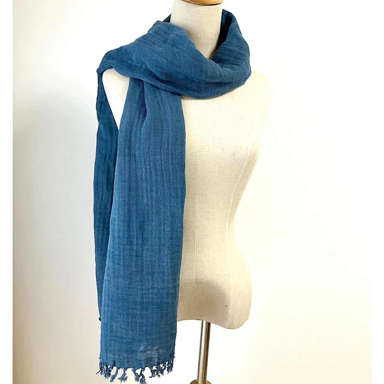 藍染めコットンガーゼストール | ecOrganic living