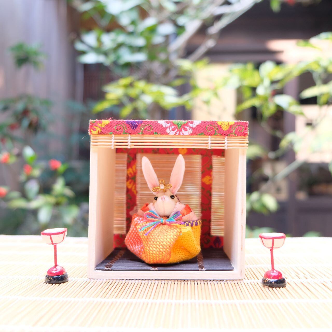 すだれBOX】おもやい箱雛 お雛様 12㎝×12㎝×奥行10㎝ | 町家キュ