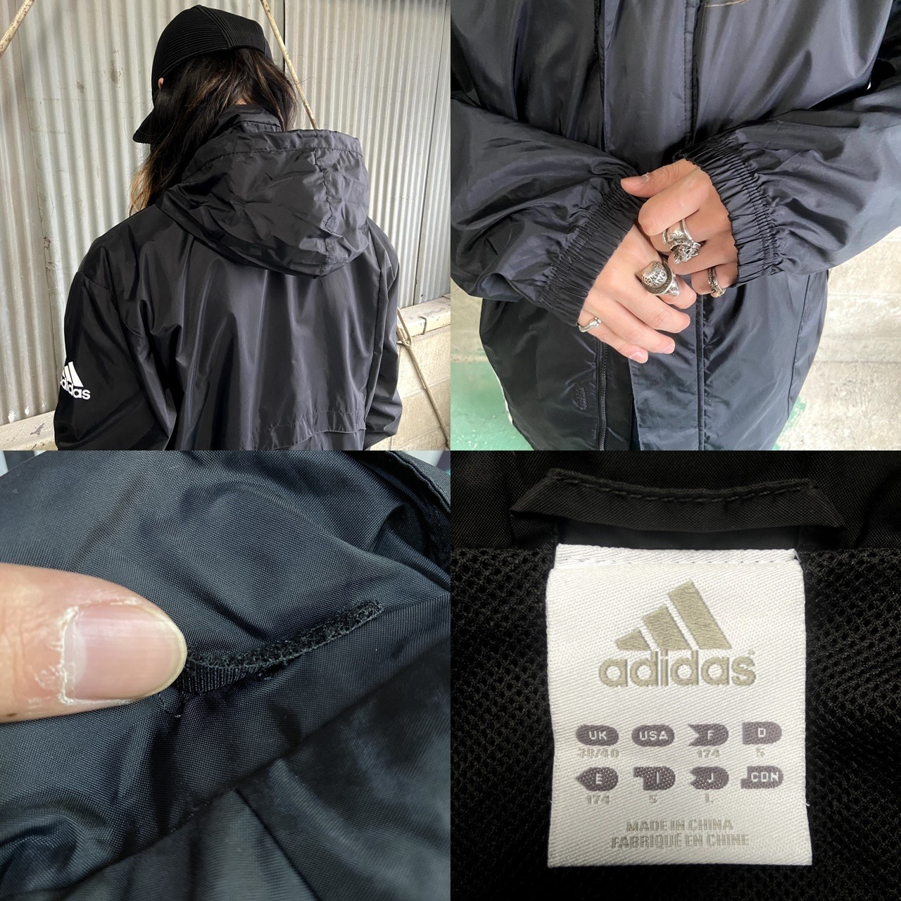 adidas アディダス アシンメトリー切り替え ロゴプリント ハイネック 