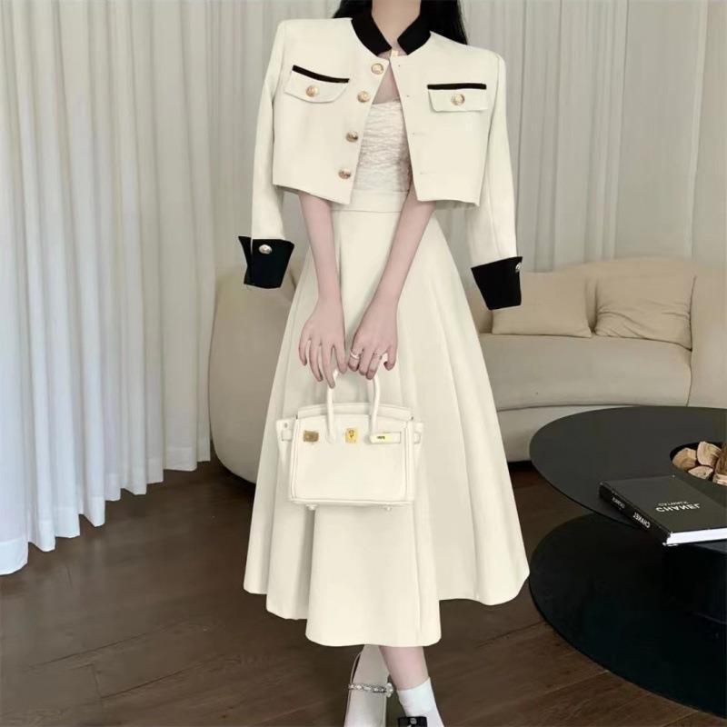 【新作】【送料無料】 Xiaoxiangfeng スーツの女性の 2023 新しい気質スーツジャケットハイウエストスカートスタイル春と秋の 2 点セット 0149032819771