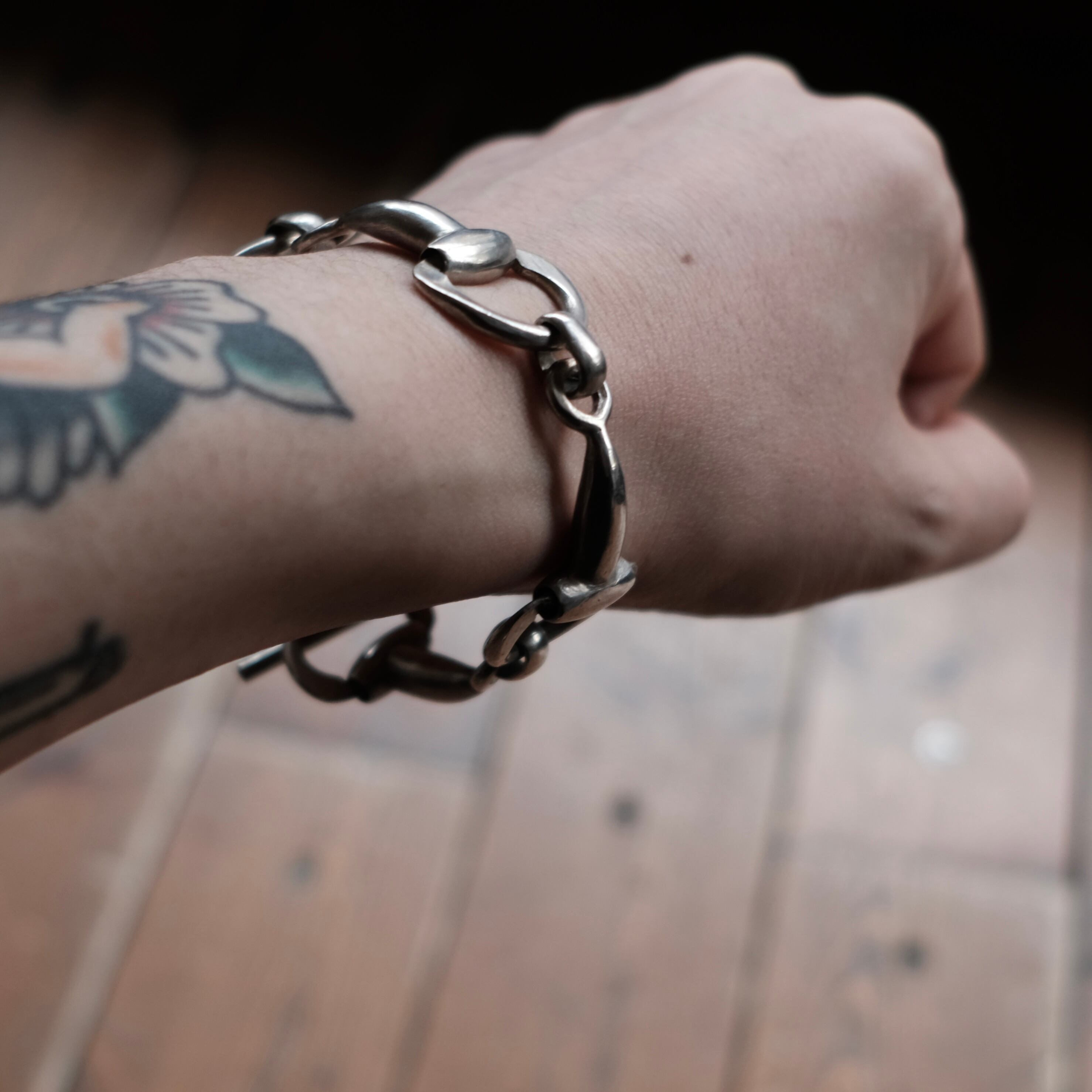 vintage silver925 bracelet elcasion たくむ着 70's】Swedish Vintage Silver 925 Toggle Clasp Anchor Chain Bracelet