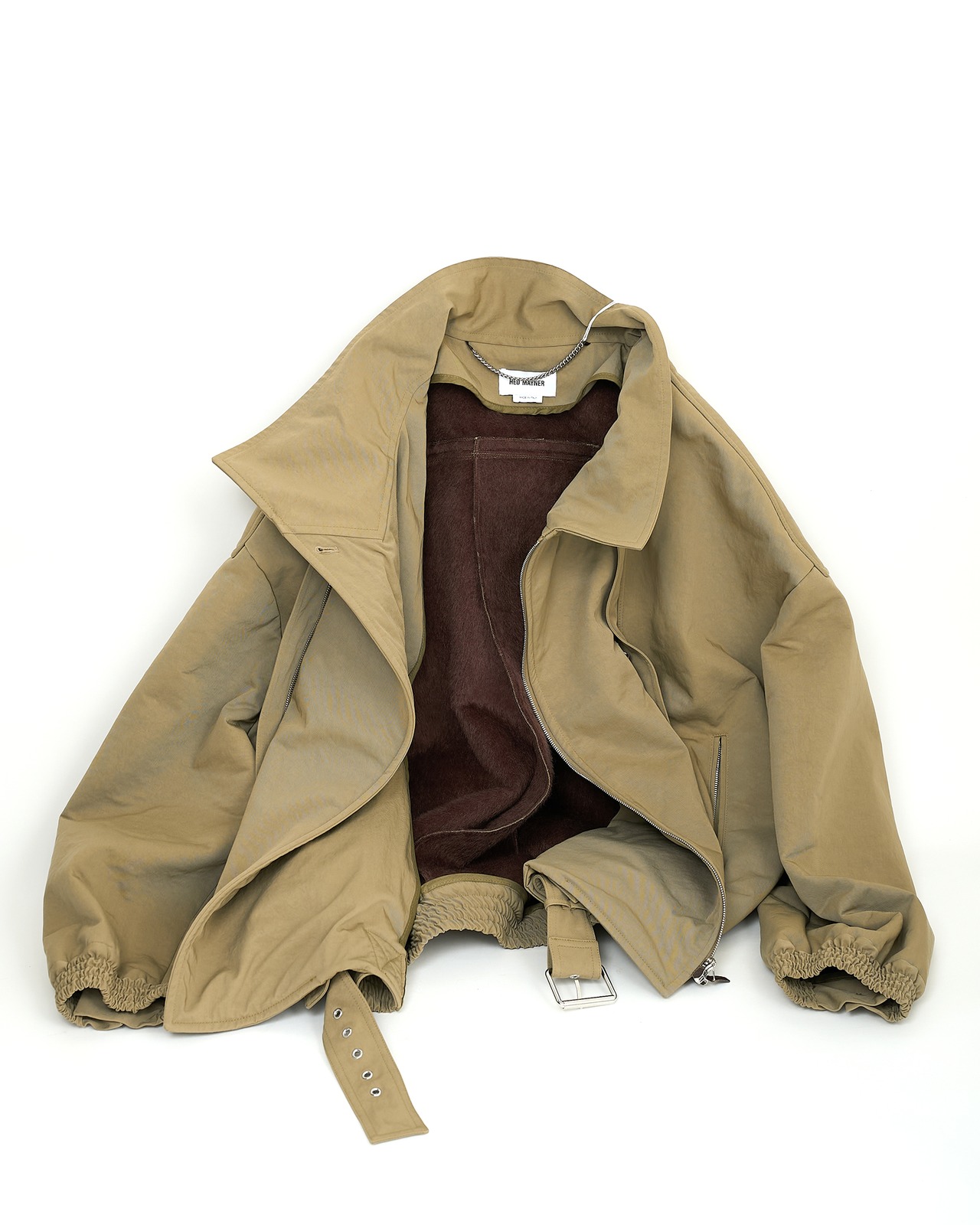 HED MAYNER "HIGH NECK ZIP UP BLOUSON 〔KHAKI〕"