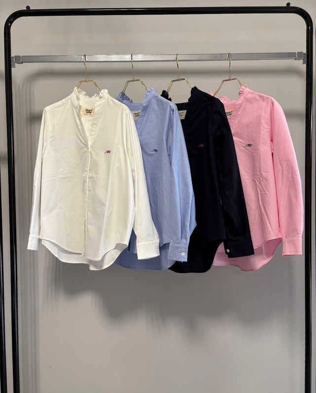 [予約販売] MARGAUX VINTAGE マルゴーヴィンテージ　オックスフォードフリルシャツ　BL-27013 (1/中〜末入荷予定)