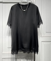 光沢レースアセテートシャツ