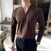collarless shirt 00083