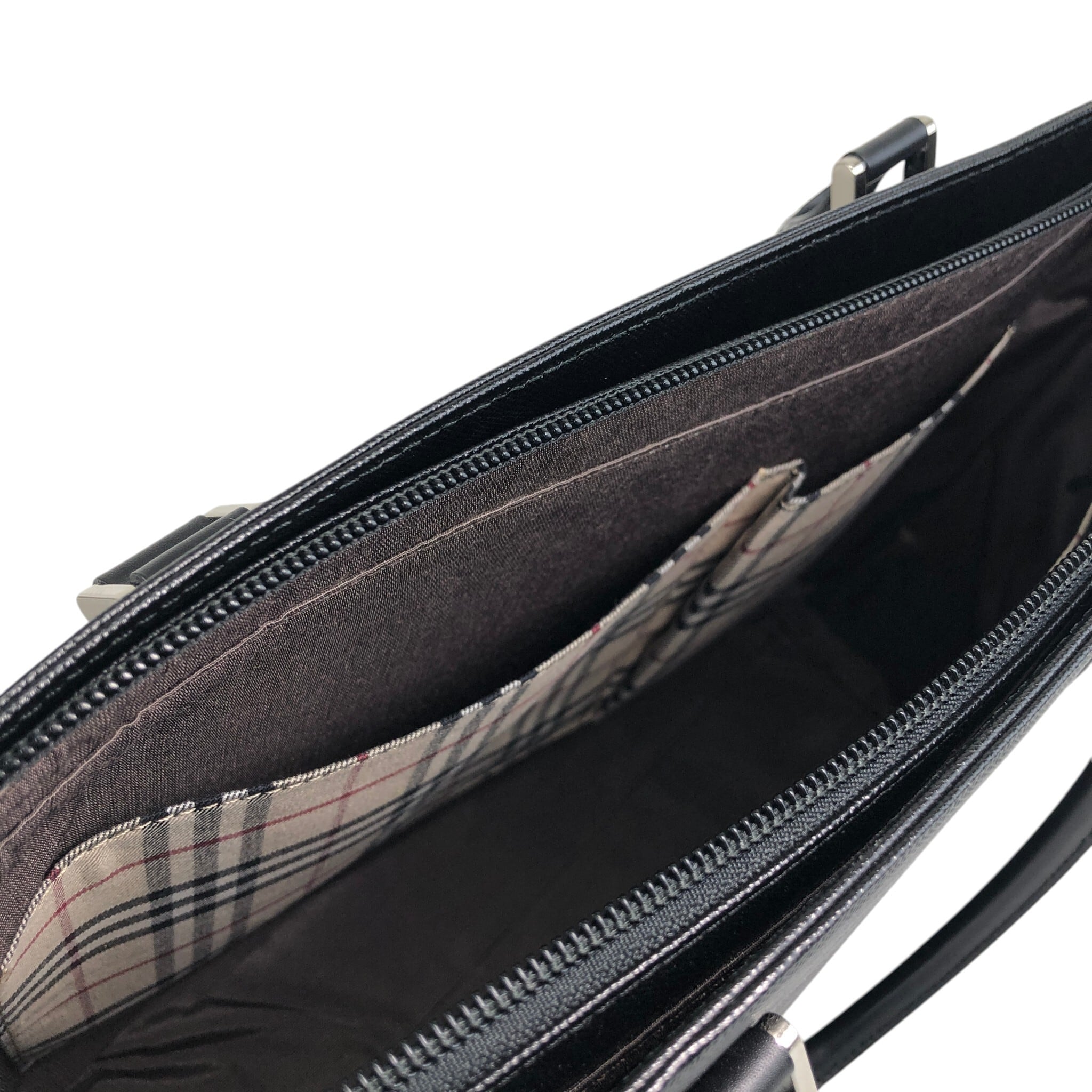 BURBERRY バーバリー ハンドバッグ ブラック ロゴプレート レザー