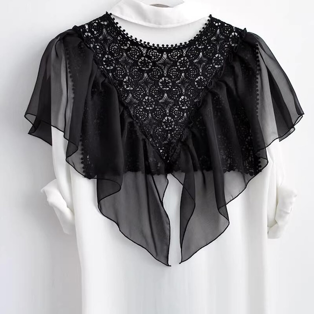 レース&シフォンケープ風ボレロ ds0952