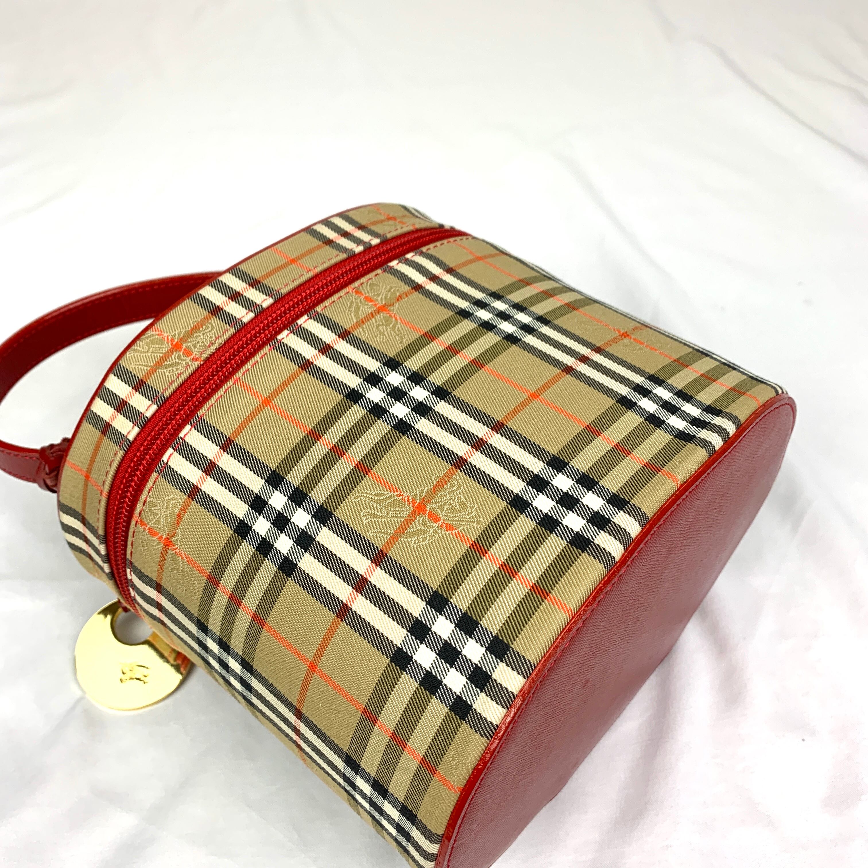 VINTAGE BURBERRY バーバリー ロゴチャーム バニティ バッグ | Iimono