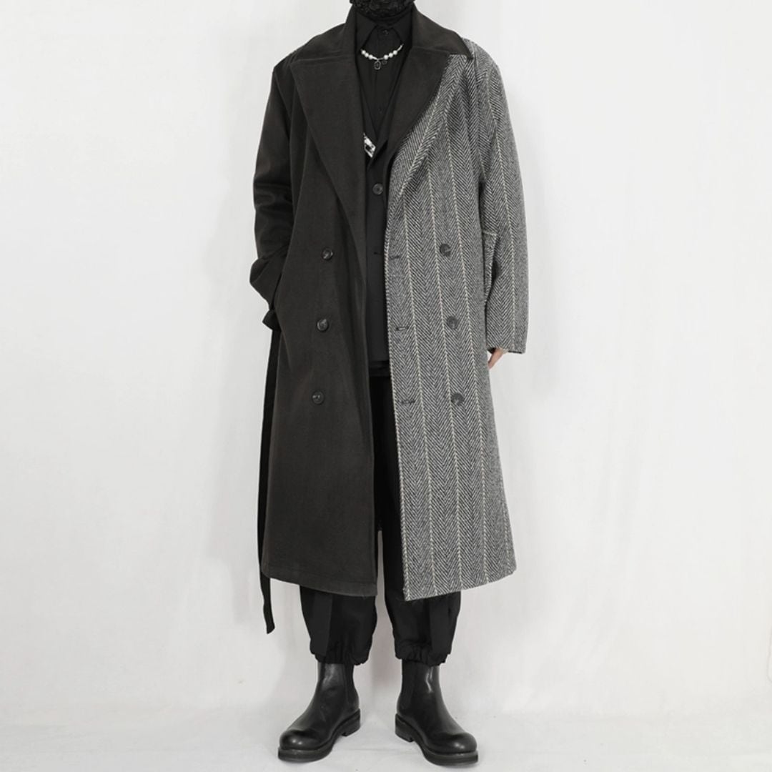 Double-breasted tweed coat