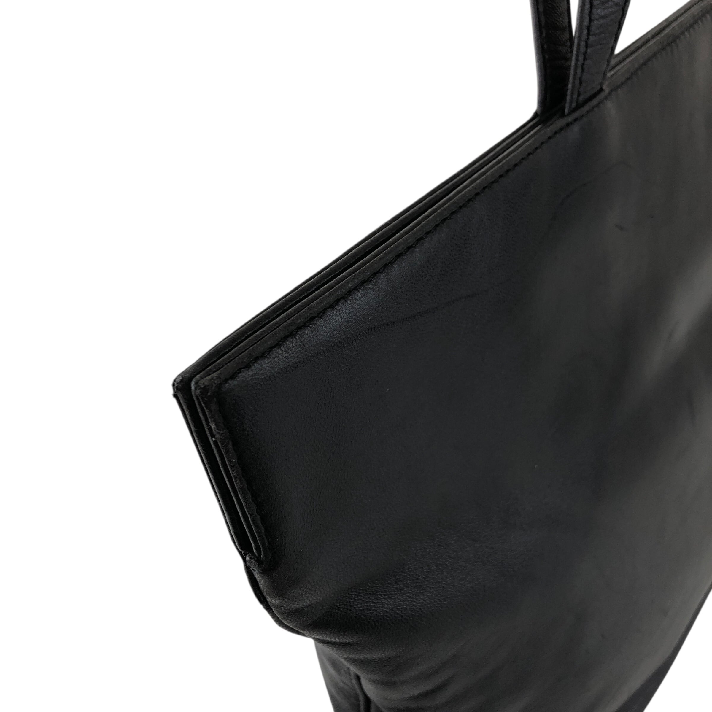 CELINE セリーヌ トートバッグ ブラック ロゴ レザー vintage