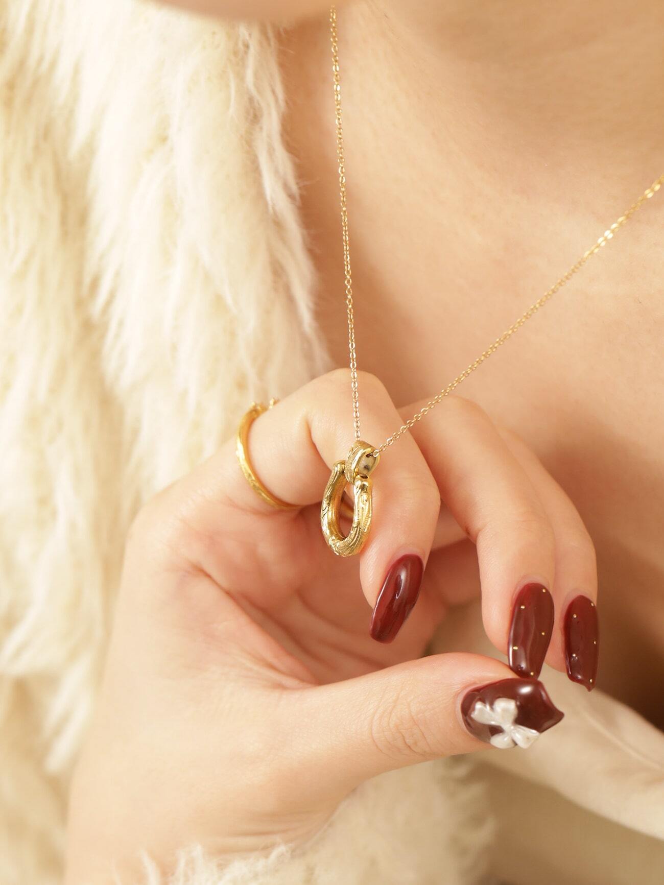 １４金　サンゴネックレス ケース付き 316L hawaiian horseshoe glasses holder necklace #n70 | rani