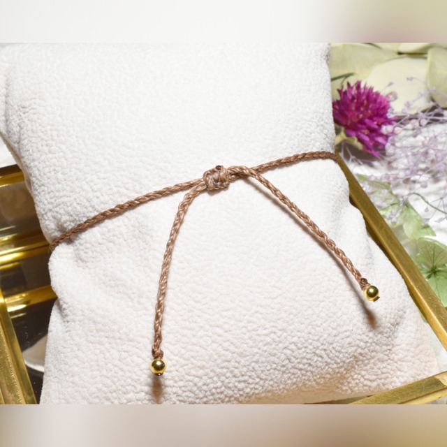マクラメシンプルブレスレット フローライト 14KGF使用 MB08