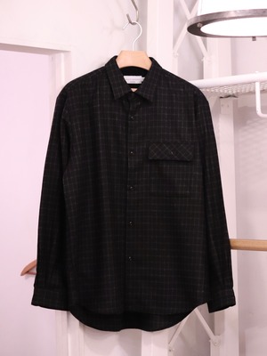 【MANUAL ALPHABET】WOOL LOOSE FIT R/C SHIRT