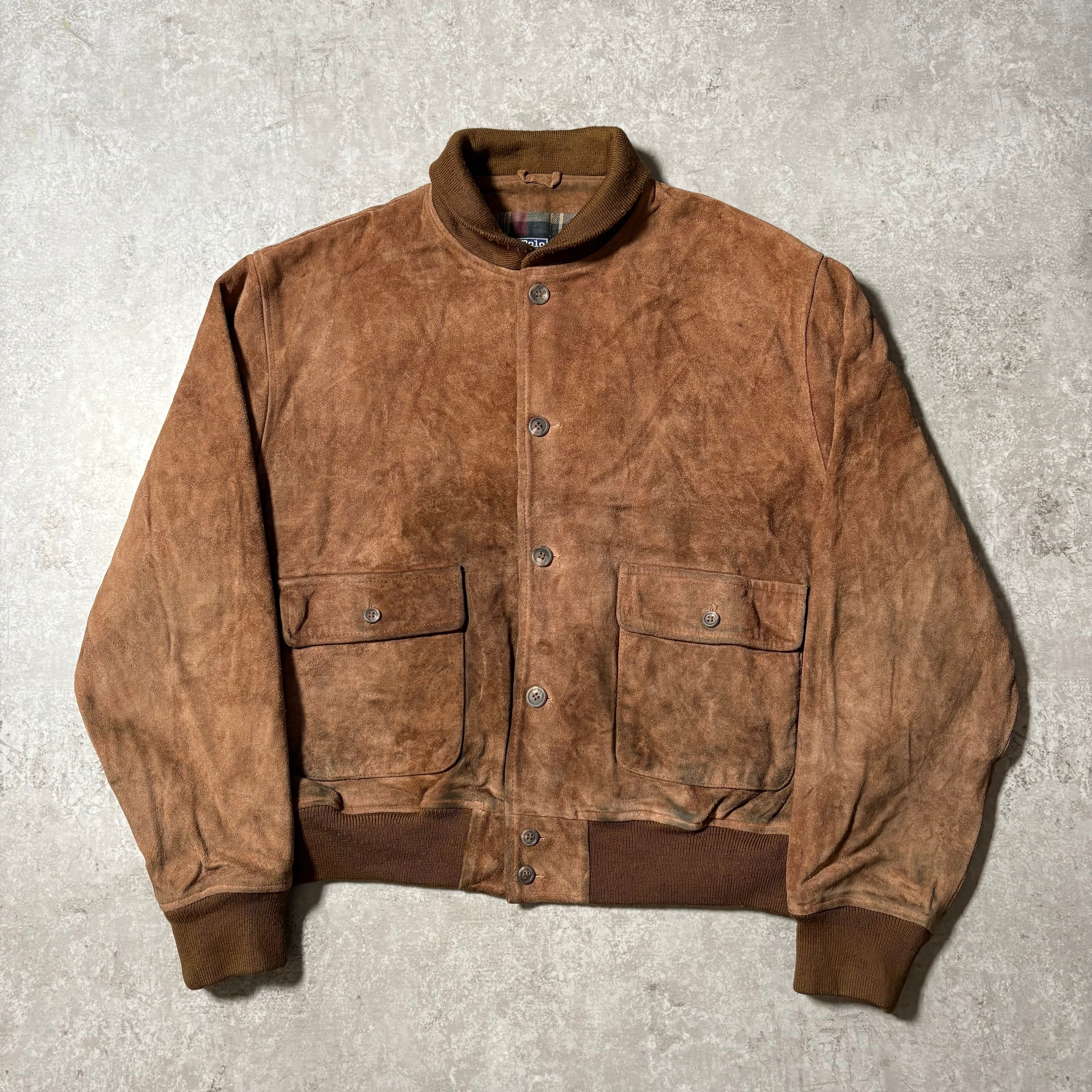 HOUSTON レザージャケット 40R BROWN レザー・羊革 USED商品 HOUSTON レザージャケット 40R BROWN レザー・羊革 USED商品