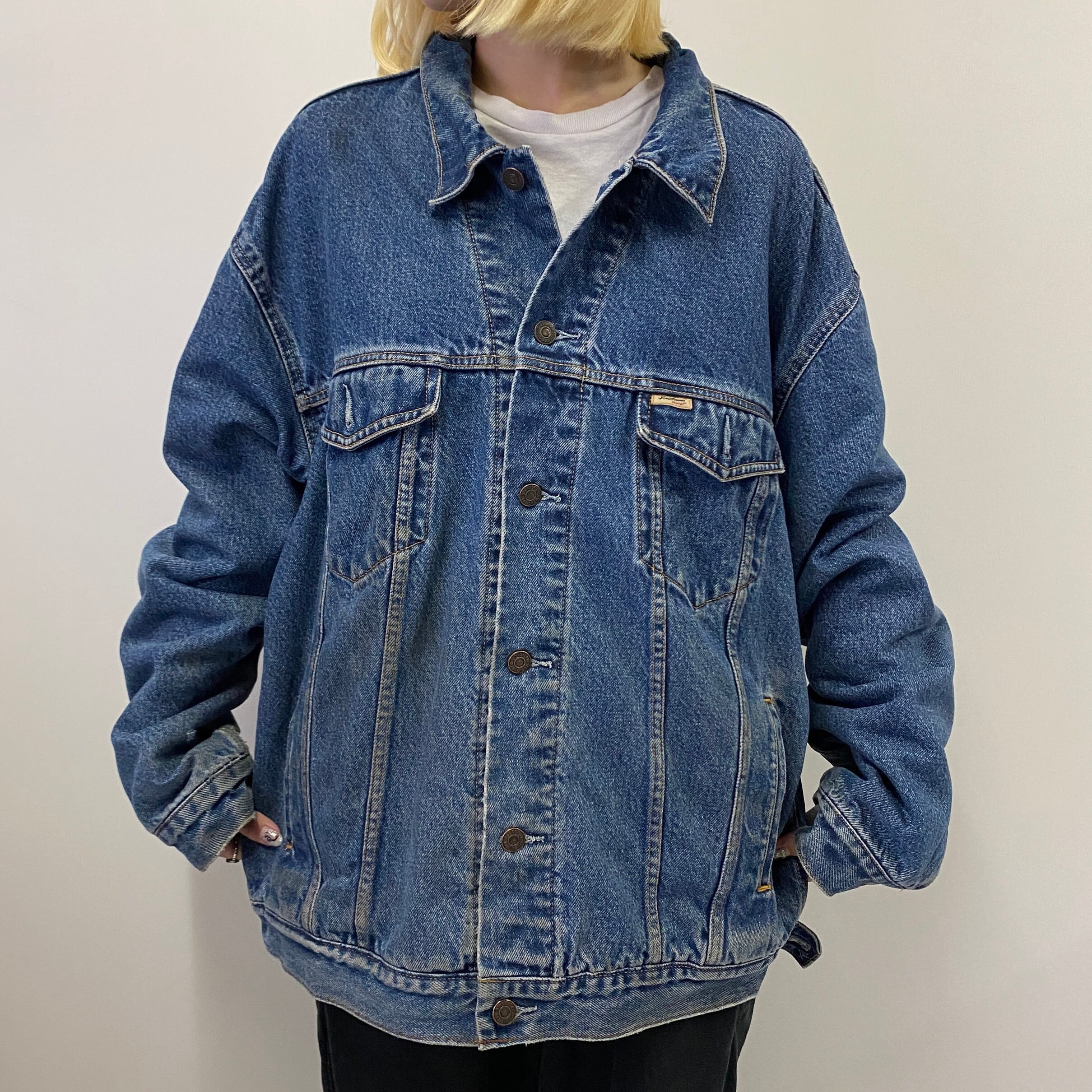 Levi's strauss signature リーバイストラウス・シグネチャー デニムジャケット チェックライナー メンズXL 古着