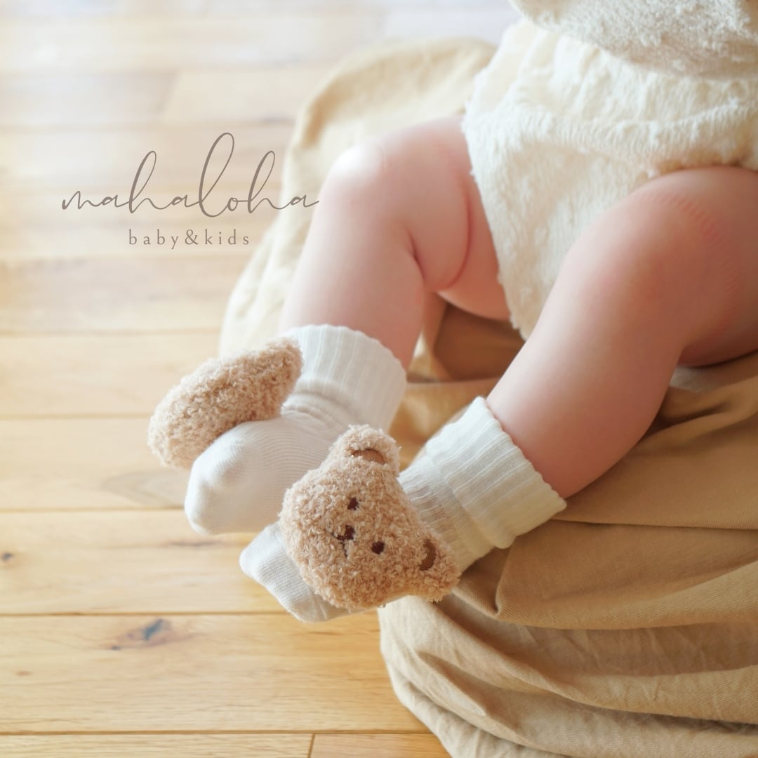 minif 冬のくまちゃんギフトセットB ソックス型わがままバッグ付き くまちゃんソックス｜select item | mahaloha baby&kids