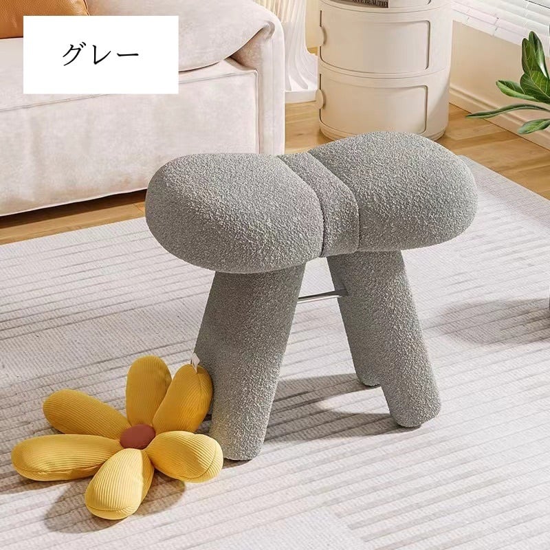 リボン型スツール 椅子 チェア もこもこ かわいい ミニサイズ ピンク リボン型スツール 椅子 チェア もこもこ かわいい ミニサイズ