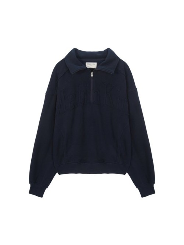 [MATIN KIM] BIG LOGO HALF ZIP SWEATSHIRT IN NAVY