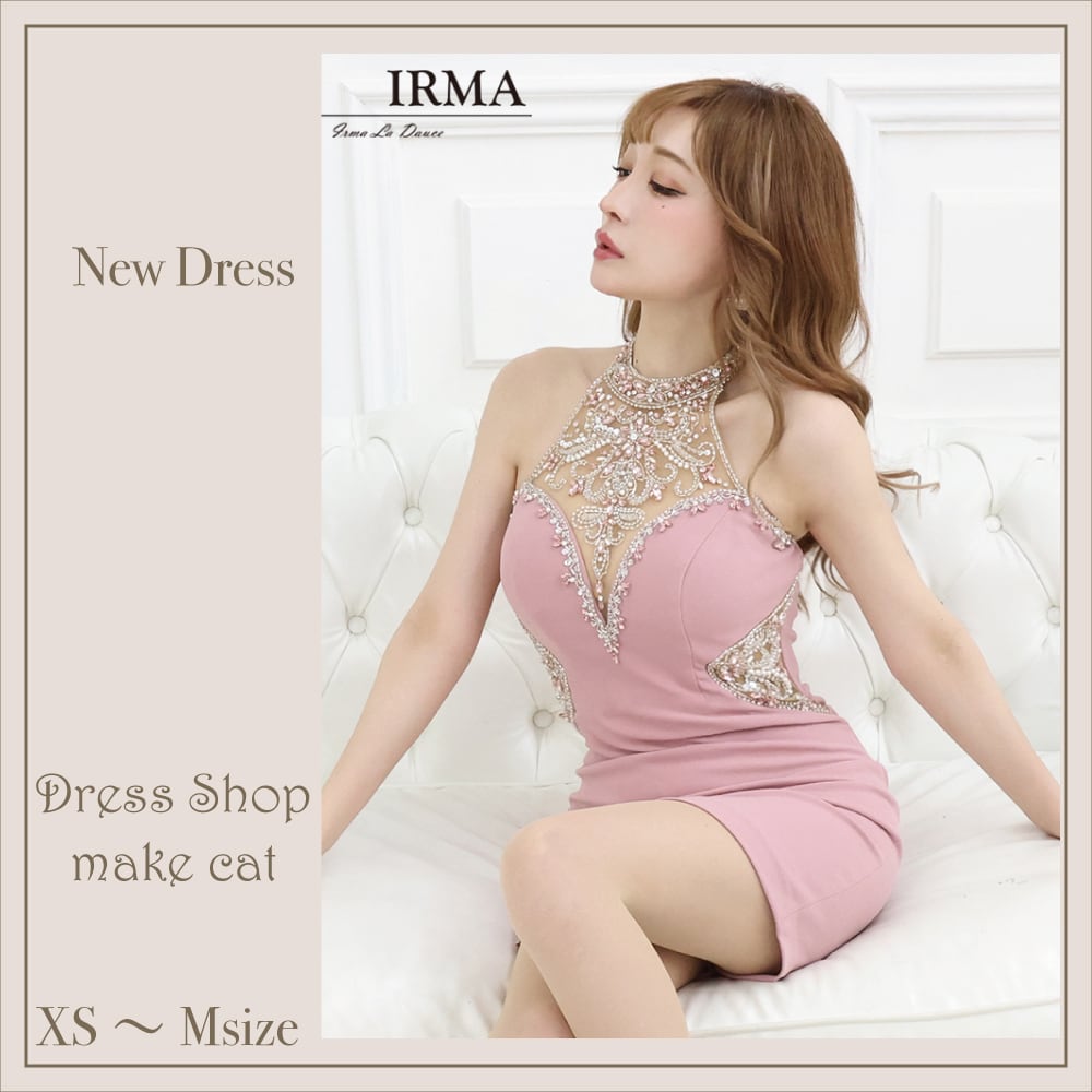 【IRMA JEAN MACLEAN】【即納】ホルター/ワンカラー/シアー/刺繡/OP【31270】【税込】