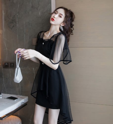 ワンピース ワンピドレス ミニ丈 ショート丈 膝上 袖あり 半袖 5分袖 スクエアネック 襟なし フレア ドッキング バックシャン ハイウエスト 透け感 シースルー かわいい きれいめ シンプル 上品 おしゃれ かっこいい レトロ 大人可愛い 大人女子 キュート 個性的 クール セクシー エレガント 主役級 存在感 フォーマル 抜け感 無地 結婚式 二次会 オケージョン 20代 30代 レディース 女性用 パーティー イベント 韓国系 オルチャン モテ 脚長 インスタ映え S M L XL 黒 ブラック