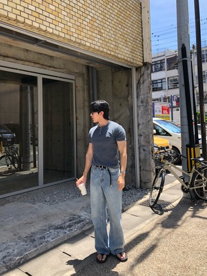 【先行販売商品】Pigment Ribbed Henley Neck Tee (4color)
