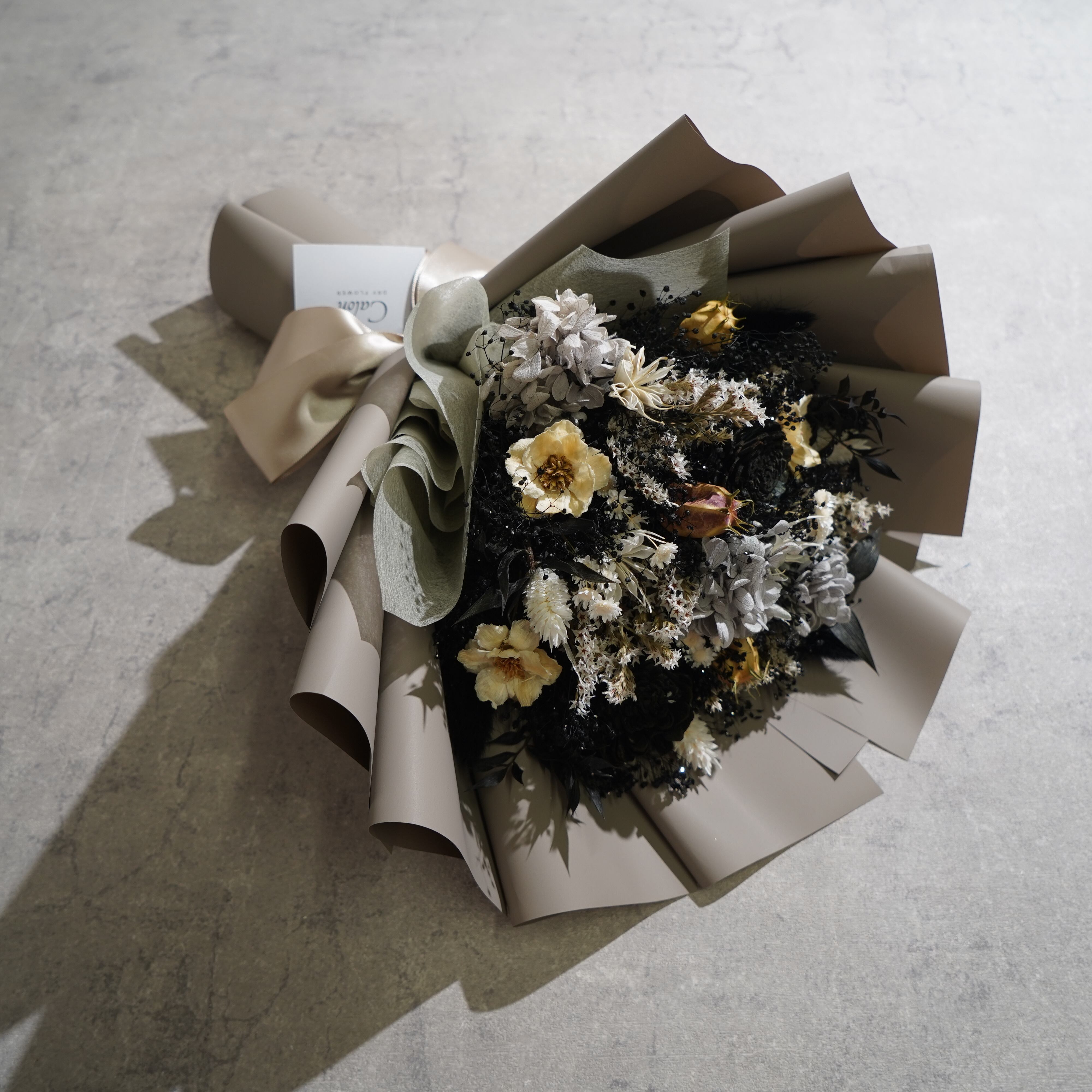 ドライフラワーの花束 Mサイズ グレー M-539≪限定1点≫