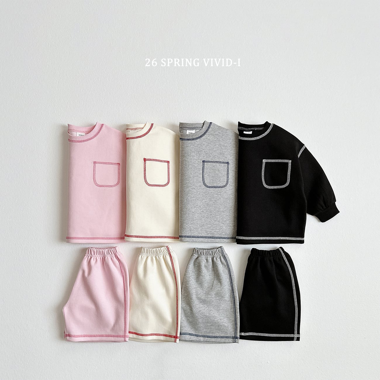 stitch pocket shorts set【VIVID】※3月下旬〜4月上旬発送予定