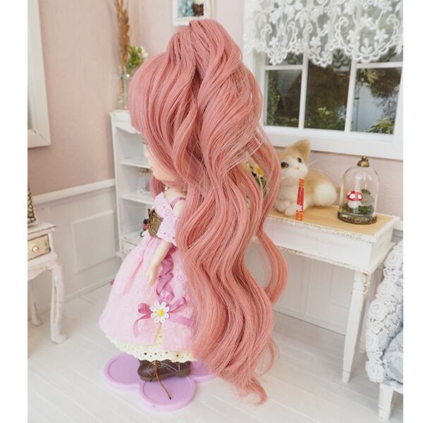 ミディブライス ウィッグ 姫バングツーテール フェアリーピンク 7.5インチ/ドール | Bonbon rouge Doll wig shop  powered by BASE