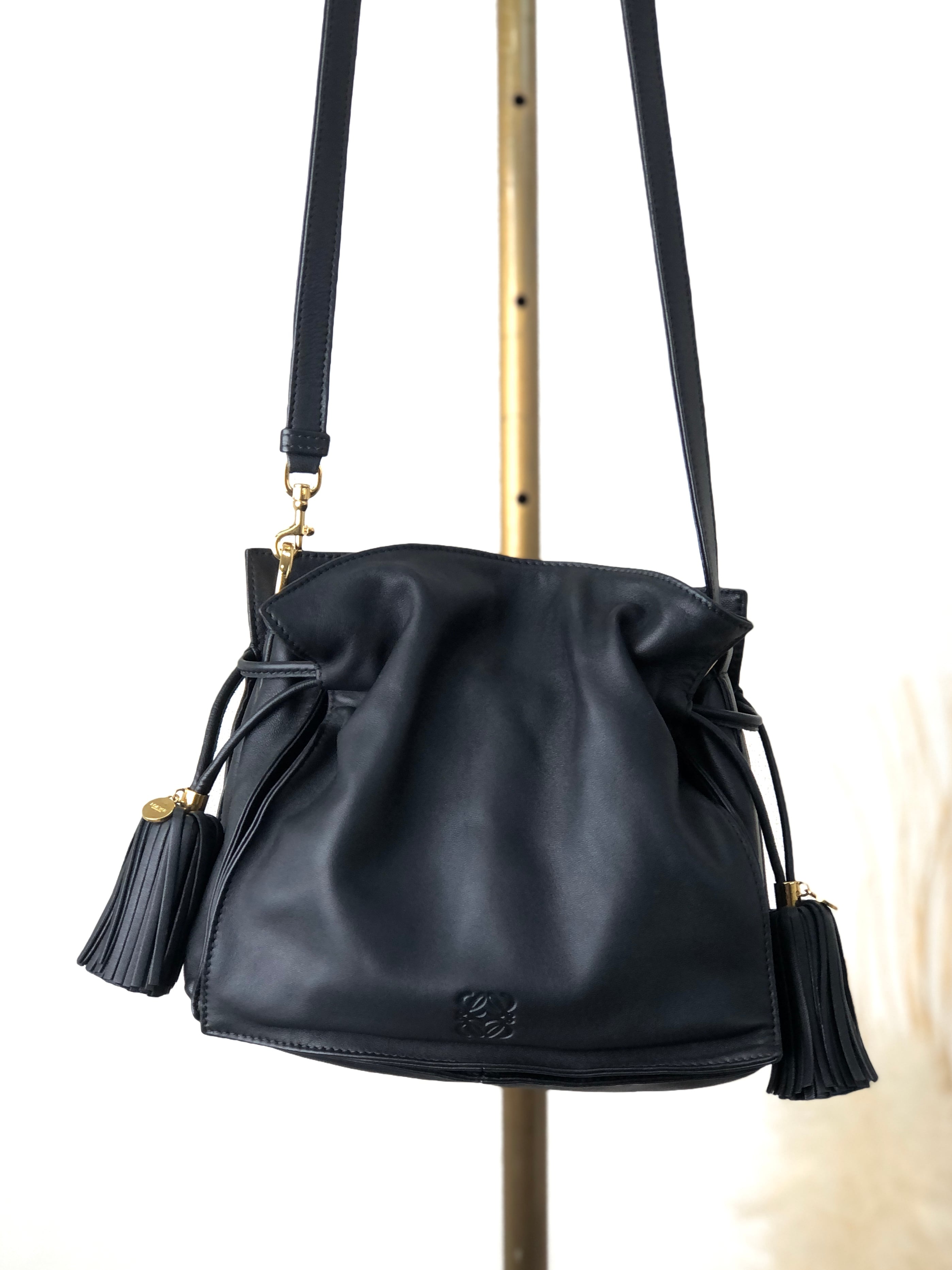 LOEWE/ロエベ FLAMENCO CLUTCH 噛ん BAG ブラック ミディアム 