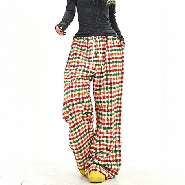 レトロマルチチェックパターンパンツ 1col   R01731