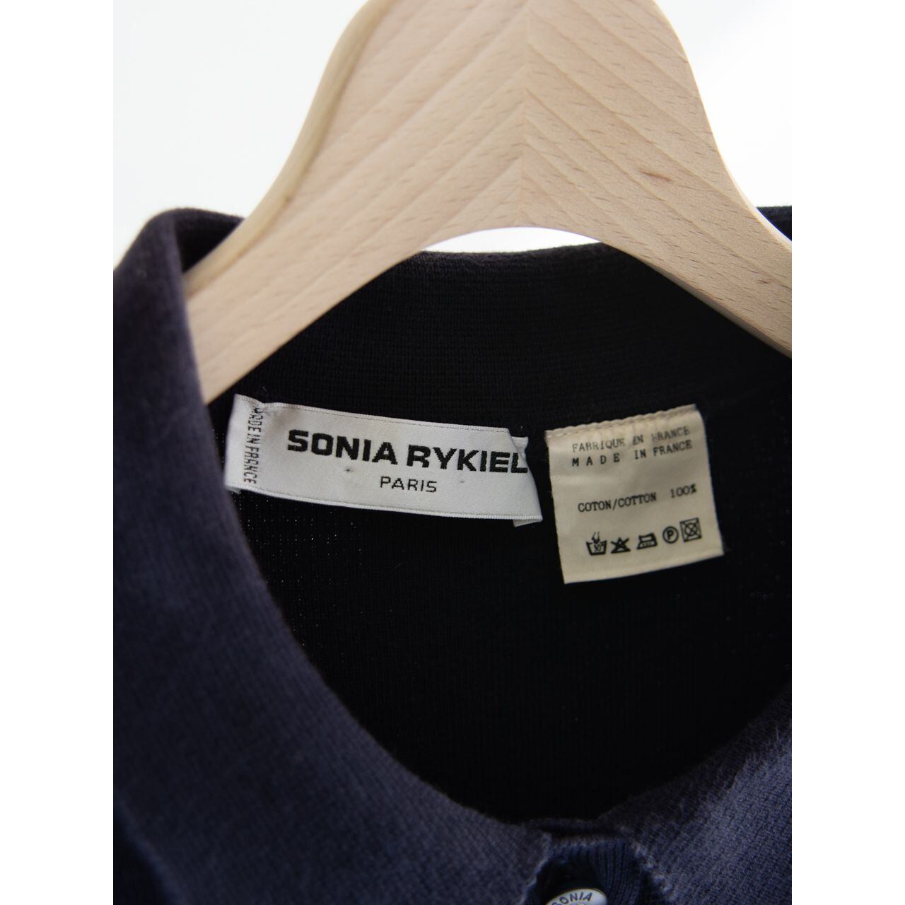 【SONIA RYKIEL】Made in France 100% Cotton Polo Shirt（ソニアリキエル フランス製コットンポロシャツ）