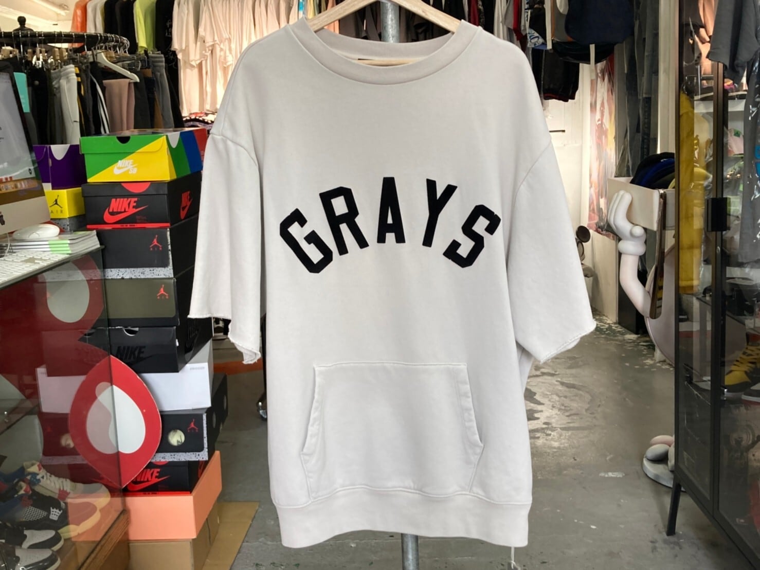 FEAR OF GOD SEVENTH COLLECTION GRAYS 3/4 SLEEVE7 SWEATSHIRT GREY  