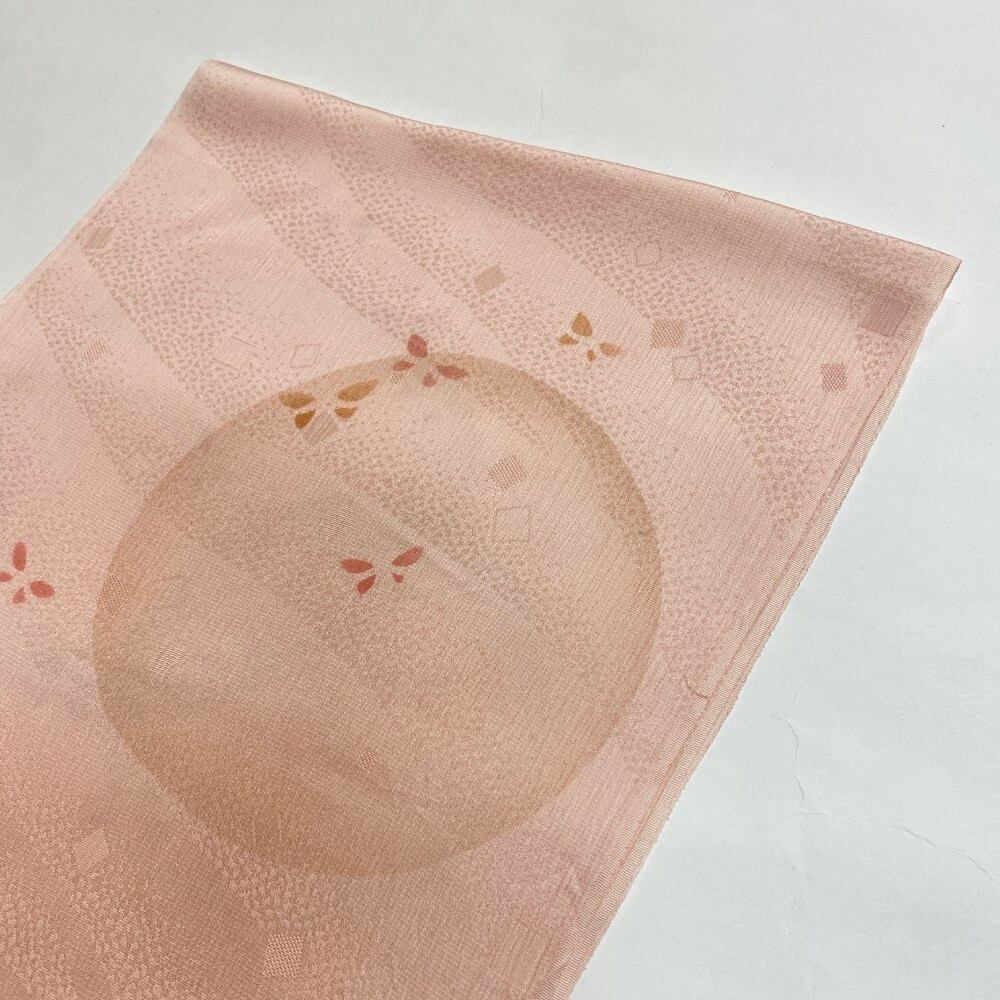 帯揚げ 新品 帯揚 ピンク ベージュ 小紋 紬 訪問着 普段着用 礼装用 正絹 絹100% 和装小物 6551