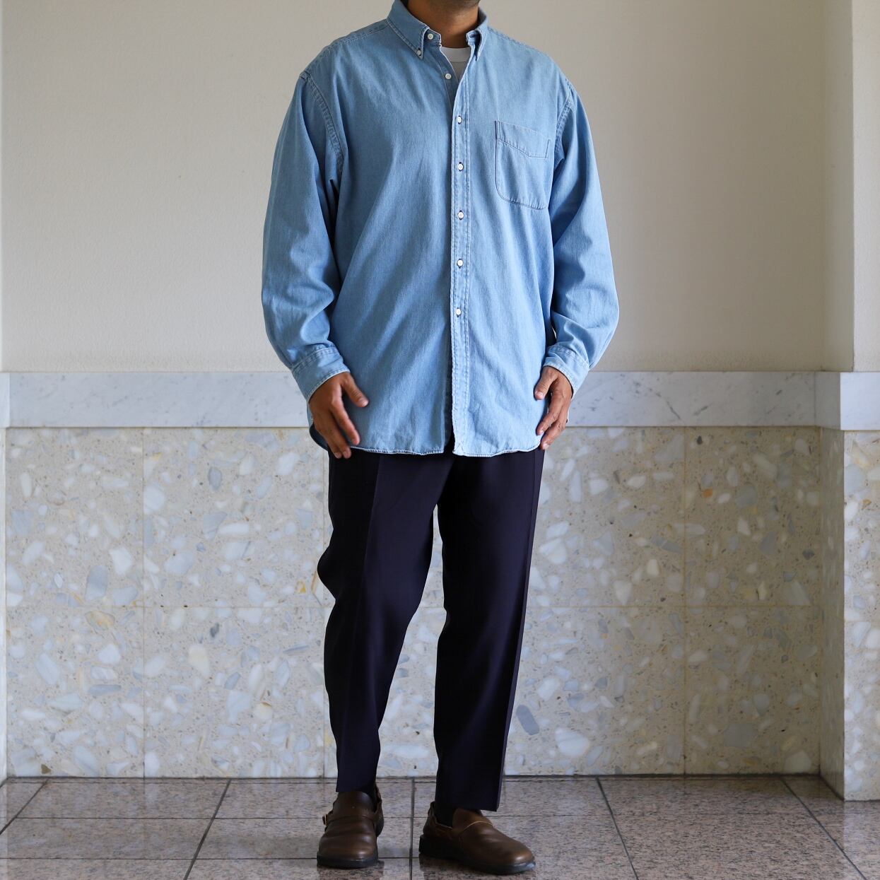 美品】90s Ralph Lauren big shirts B.D denim shirt mint condition 