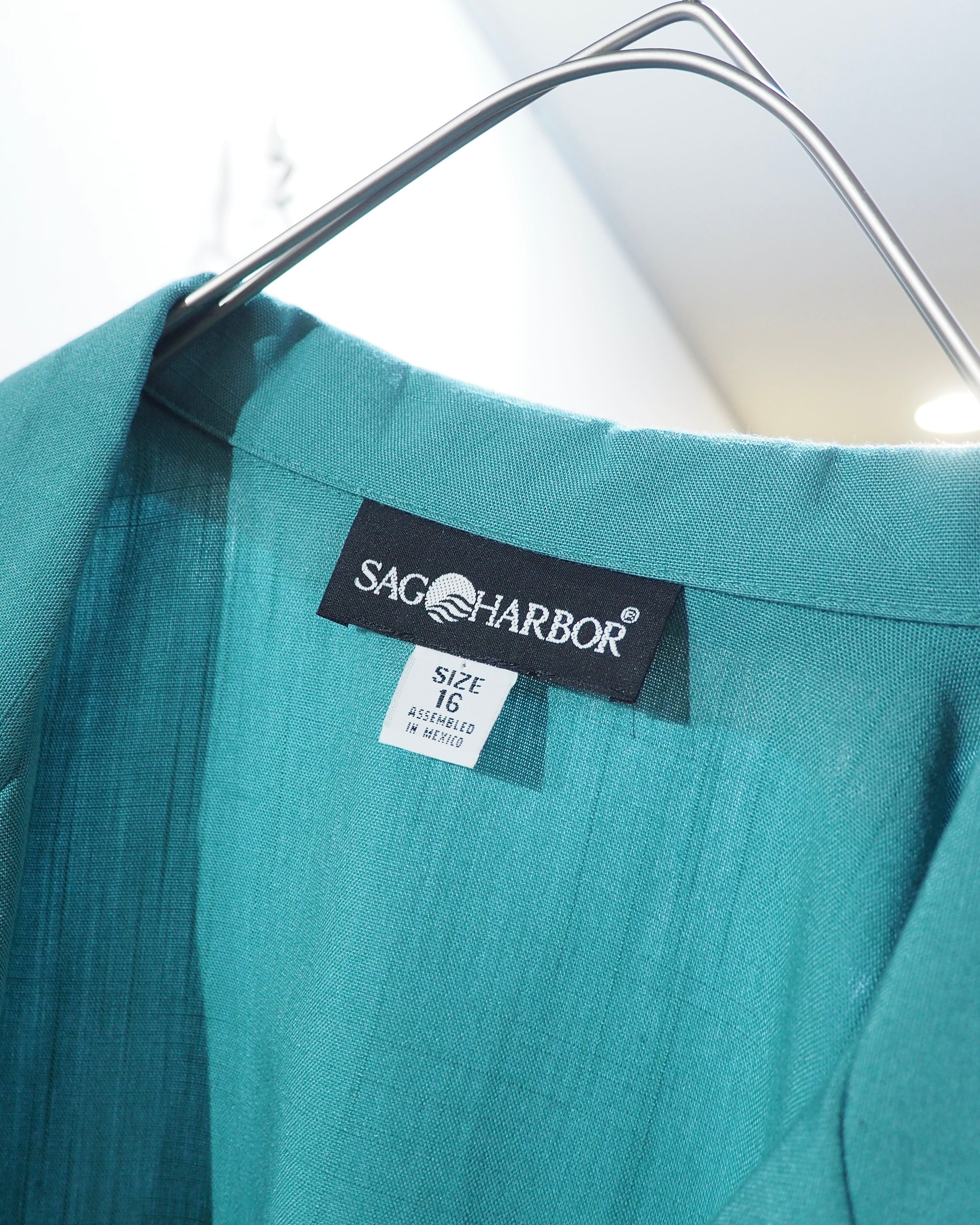 1990s " SAGHARBOR " Beautiful Turquoise Green Color vintage loose Easy jacket