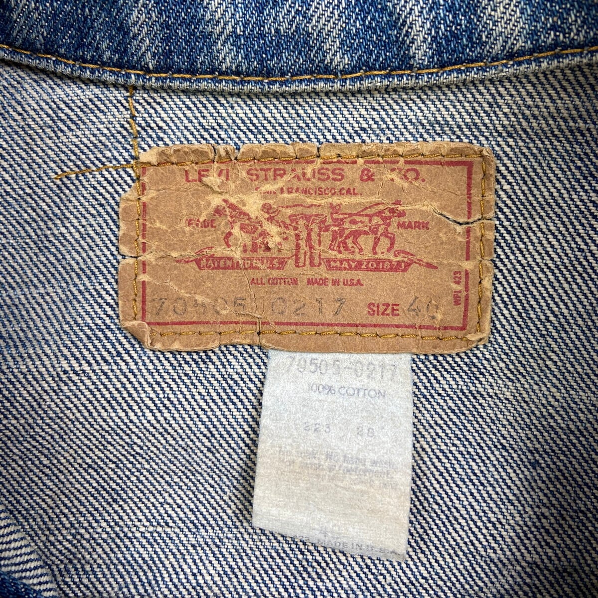 70年代 USA製 ブランクタブ Levi's リーバイス 70505 4th デニム