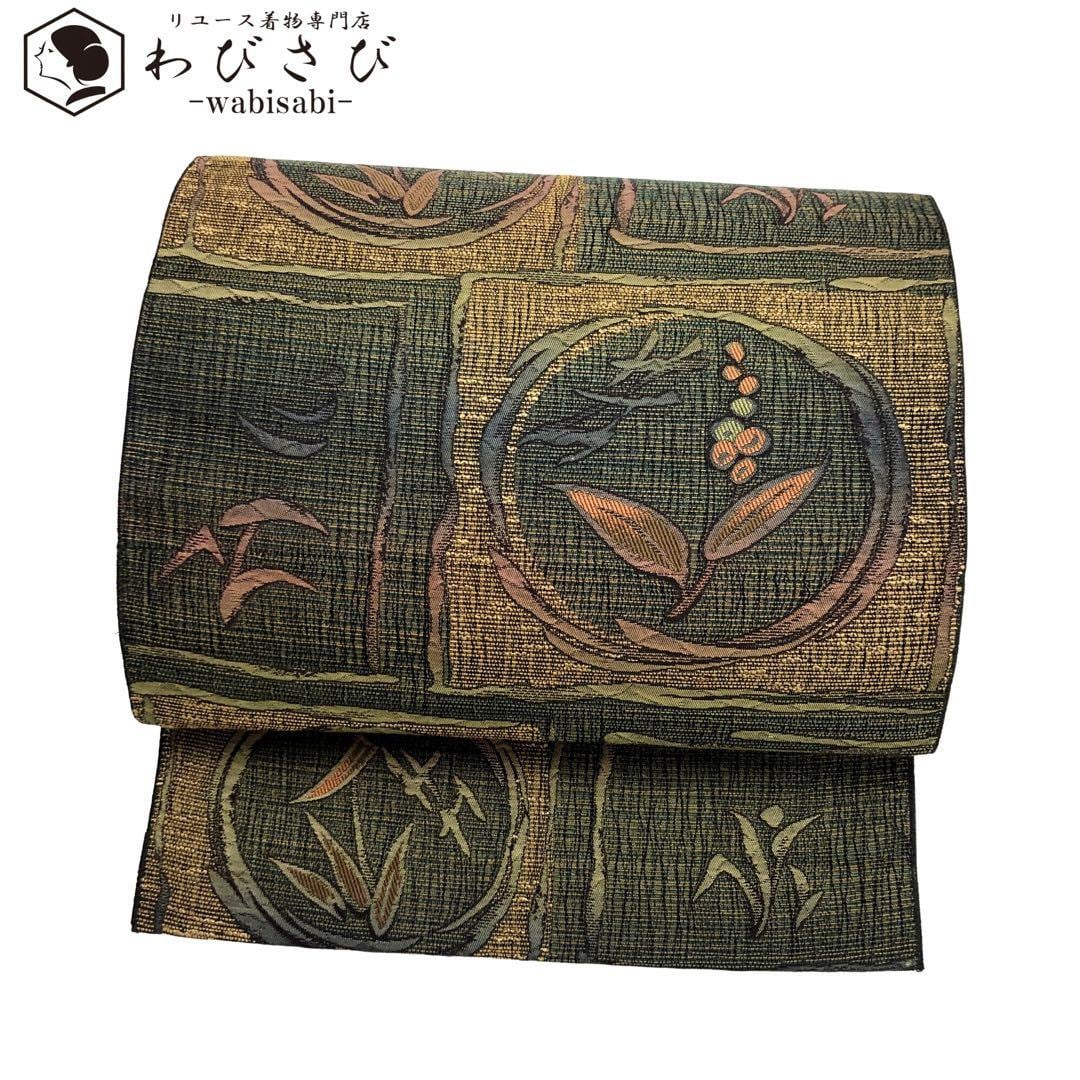 O-2716 夏帯 名古屋帯 絽綴れ 色彩豊かな流水模様 鳥の子色 camping.com